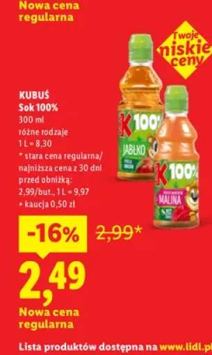 Sok jabłko Kubuś 100% +1 wariant