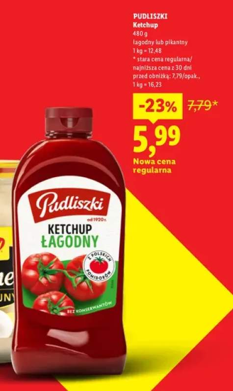 Ketchup łagodny Pudliszki +1 wariant