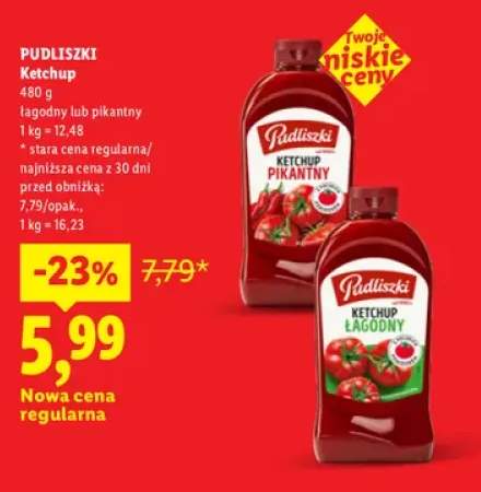 Ketchup łagodny Pudliszki +1 wariant