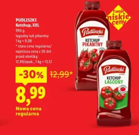Ketchup XXL łagodny Pudliszki +1 wariant