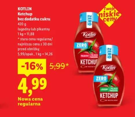 Ketchup bez dodatku cukru łagodny Kotlin +1 wariant