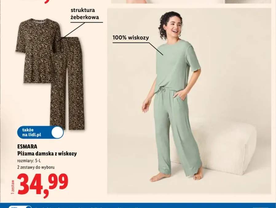 Piżama damska z wiskozy Esmara