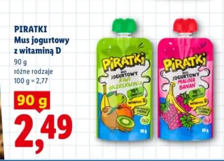 Mus jogurtowy z witaminą D brzoskwinia Piratki +1 wariant