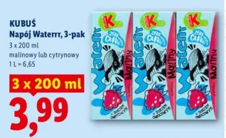Napój Waterrr malinowy 3-pak Kubuś +1 wariant