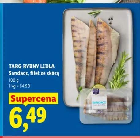 Sandacz filet ze skórą Targ Rybny Lidla