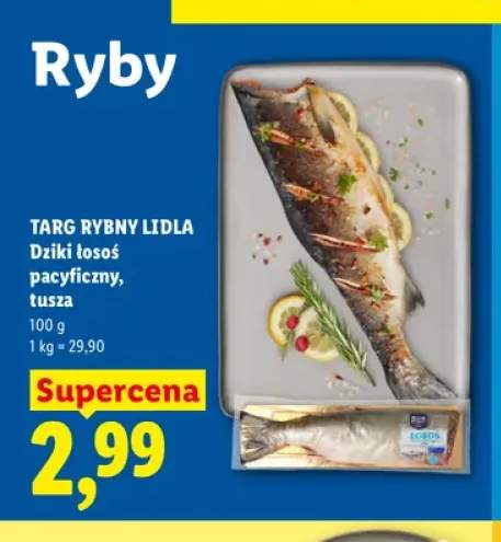 Dziki łosoś pacyficzny tusza Targ Rybny Lidla