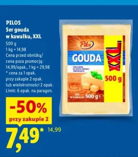 Ser gouda w kawałku XXL Pilos