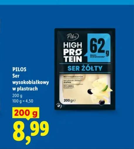 Ser wysokobiałkowy w plastrach Pilos