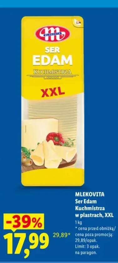 Ser Edam Kuchmistrza w plastrach XXL Mlekovita