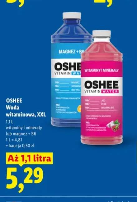 Woda witaminowa XXL witaminy i minerały Oshee +1 wariant