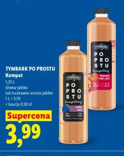 Kompot śliwka-jabłko Tymbark Po Prostu +1 wariant