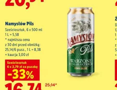 Piwo Namysłów Pils 6-pak 500 ml