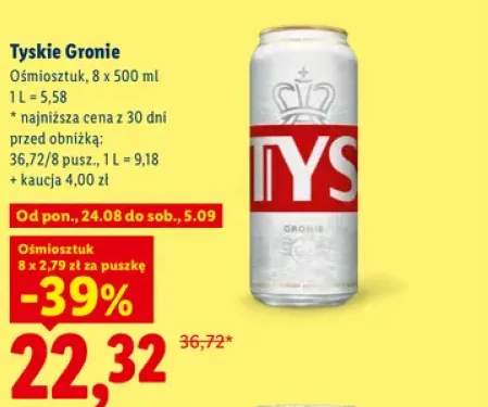 Piwo Tyskie Gronie 8-pak 500 ml