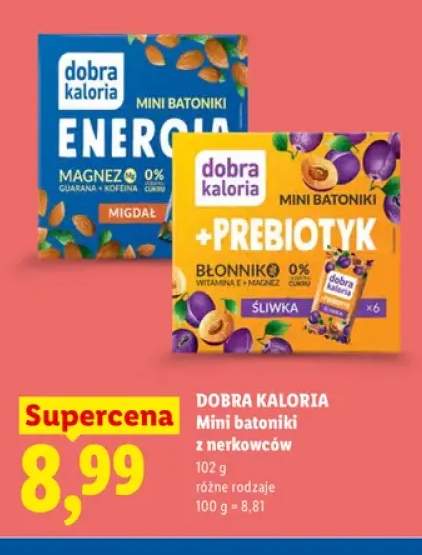 Mini batoniki z nerkowców Energia migdał Dobra Kaloria +1 wariant
