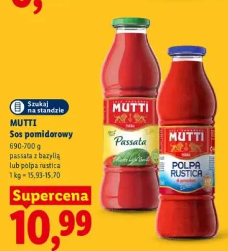 Sos pomidorowy passata z bazylią Mutti +1 wariant