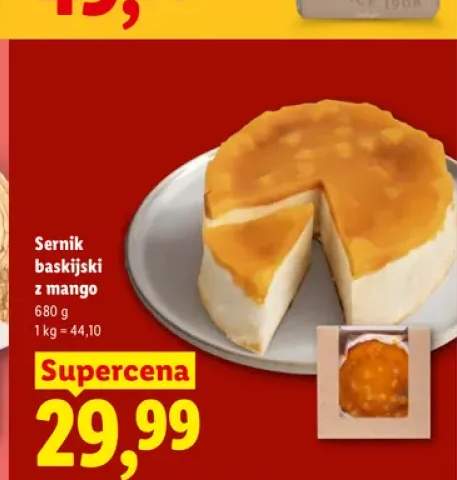 Sernik baskijski z mango