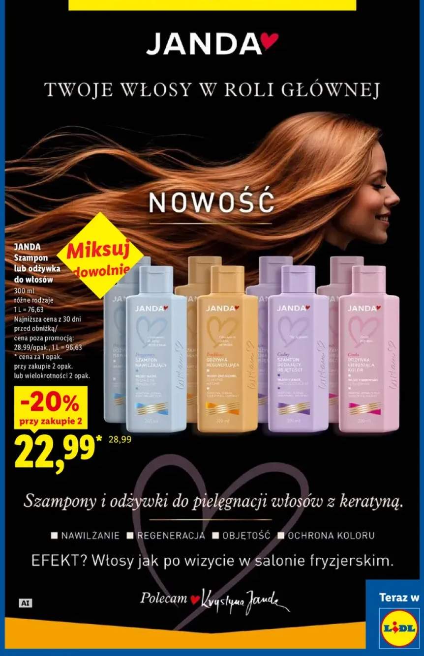 Szampon do włosów nawilżający Janda +7 wariantów