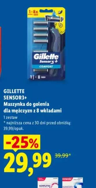 Maszynka do golenia dla mężczyzn z 8 wkładami Gillette Sensor3+