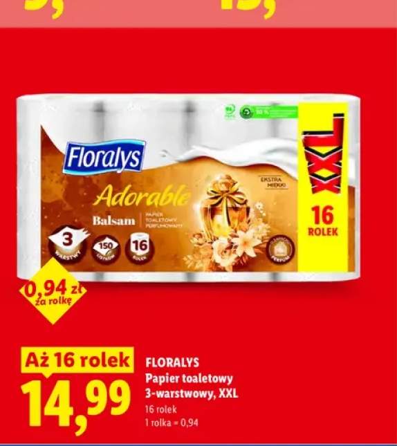 Papier toaletowy 3-warstwowy XXL Floralys