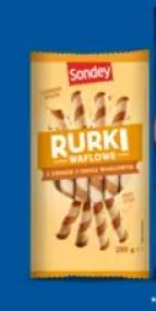 Rurki waflowe z kremem o smaku waniliowym Sondey