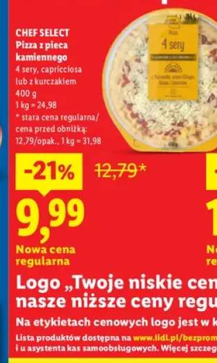 Pizza z pieca kamiennego 4 sery Chef Select +2 warianty