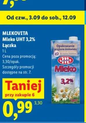 Mleko UHT Łączka Mlekovita 3,2%