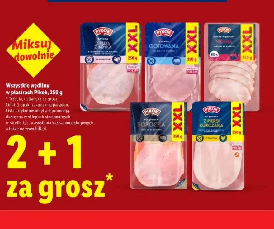 Wędliny w plastrach Pikok +5 wariantów