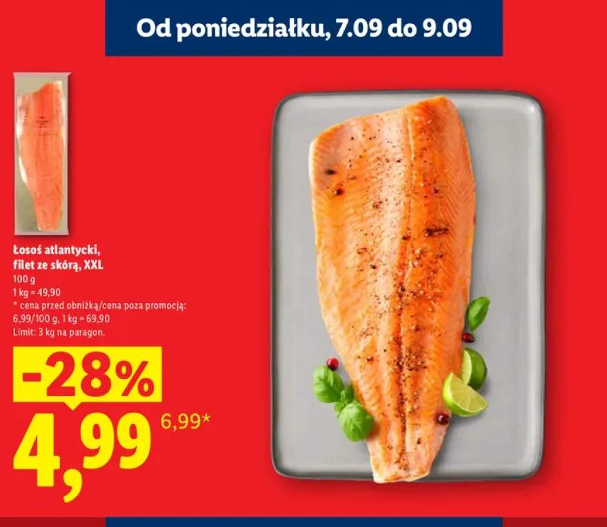 Łosoś atlantycki filet ze skórą XXL