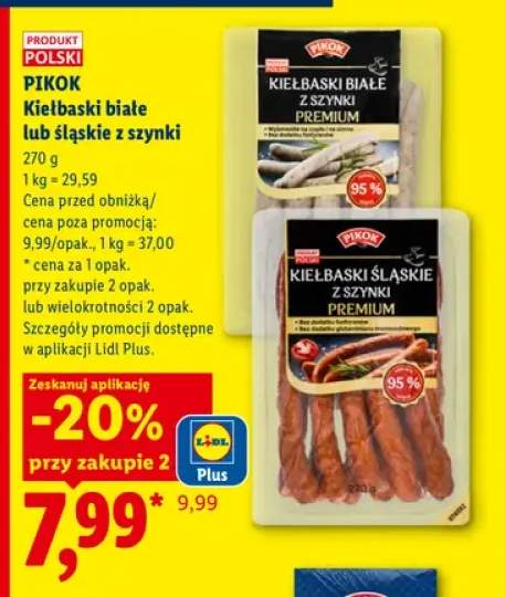 Kiełbaski białe z szynki Pikok +1 wariant