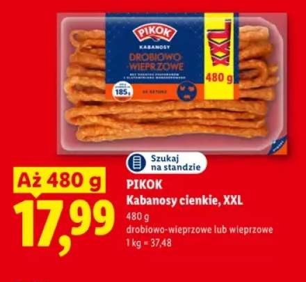 Kabanosy cienkie XXL drobiowo-wieprzowe Pikok +1 wariant
