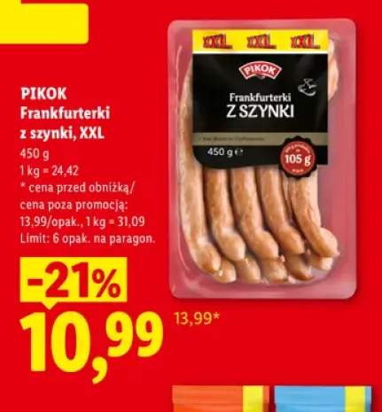 Frankfurterki z szynki XXL Pikok