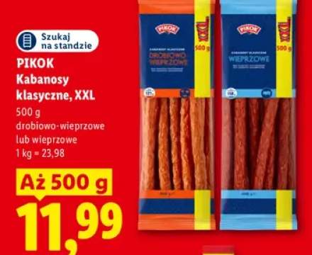 Kabanosy klasyczne XXL wieprzowe Pikok +1 wariant