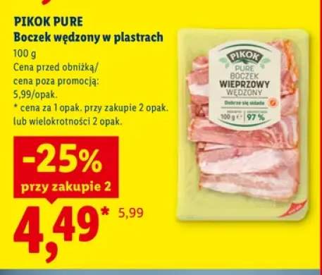 Boczek wędzony w plastrach Pikok Pure