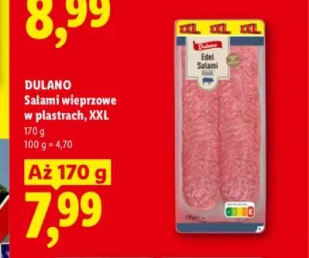 Salami wieprzowe w plastrach XXL Dulano