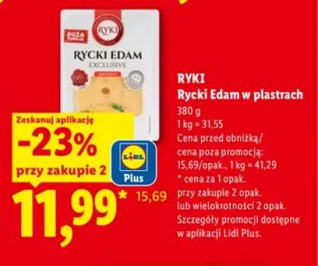 Ser Rycki Edam w plastrach Ryki