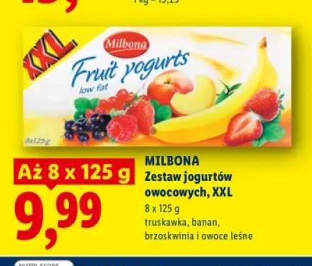 Zestaw jogurtów owocowych XXL Milbona 8-pak