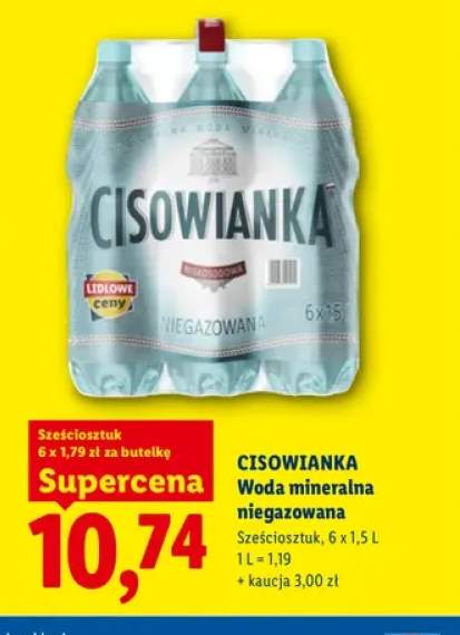 Woda mineralna niegazowana Cisowianka 6-pak