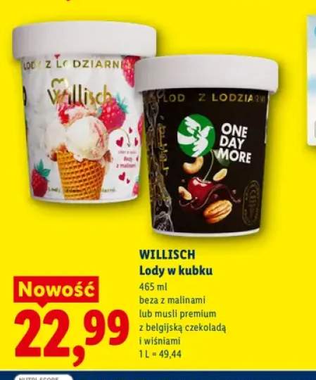 Lody w kubku beza z malinami Willisch +1 wariant