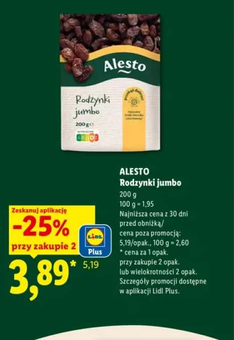 Rodzynki jumbo Alesto