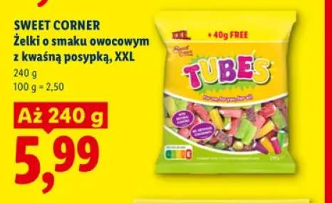 Żelki o smaku owocowym z kwaśną posypką XXL Sweet Corner