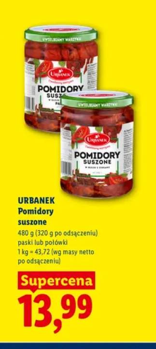 Pomidory suszone połówki Urbanek +1 wariant