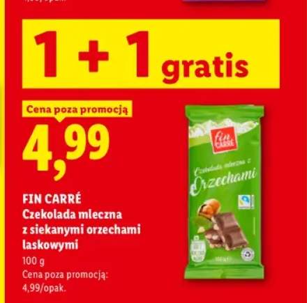 Czekolada mleczna z siekanymi orzechami laskowymi Fin Carré