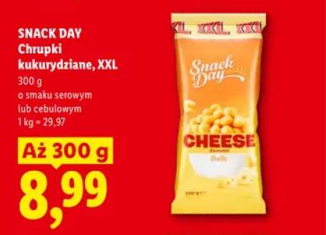 Chrupki kukurydziane XXL o smaku serowym Snack Day +1 wariant