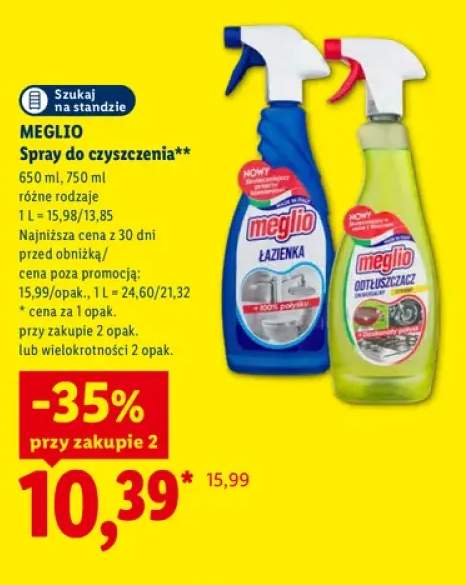 Spray do czyszczenia odtłuszczacz uniwersalny Meglio +1 wariant