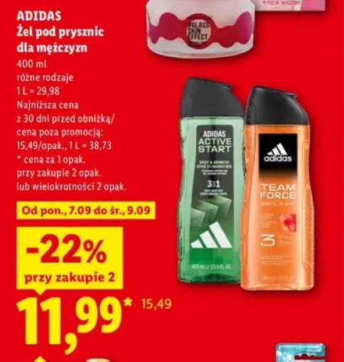 Żel pod prysznic dla mężczyzn Active Start Adidas +1 wariant