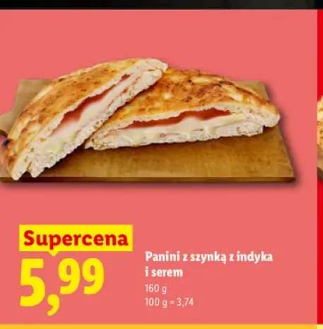 Panini z szynką z indyka i serem