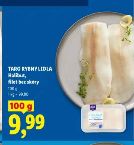 Halibut filet bez skóry Targ Rybny Lidla