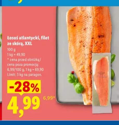 Łosoś atlantycki filet ze skórą XXL