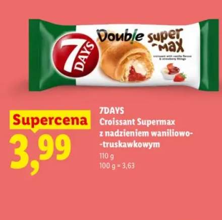 Croissant Supermax z nadzieniem waniliowo-truskawkowym 7Days