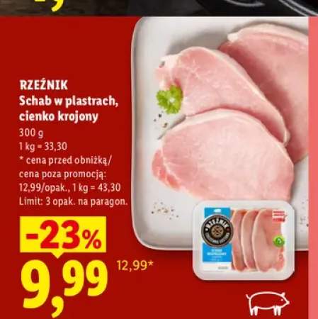 Schab w plastrach cienko krojony Rzeźnik